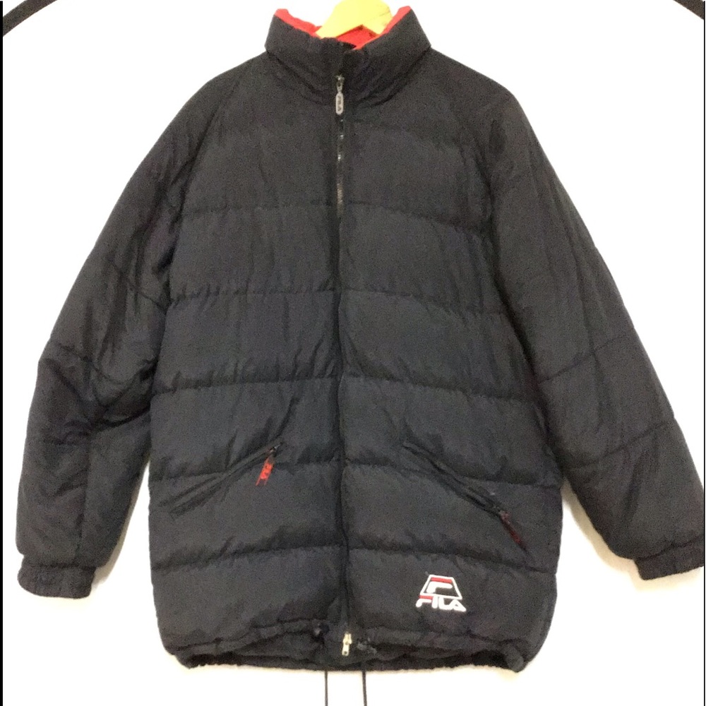 Fila Black Vintage Oversized Down Jacket
